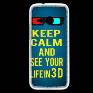 Coque HTC One Mini 2 Keep Calm and See your life 3D Bleu