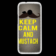Coque HTC One Mini 2 Keep Calm and Mustach Gris