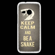 Coque HTC One Mini 2 Keep Calm and Be a Snake Gris