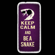 Coque HTC One Mini 2 Keep Calm and Be a Snake Violet