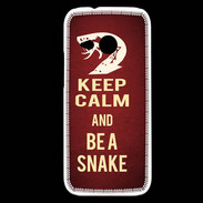 Coque HTC One Mini 2 Keep Calm and Be a Snake Rouge