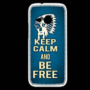 Coque HTC One Mini 2 Keep Calm and Be Free Bleu