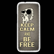Coque HTC One Mini 2 Keep Calm and Be Free Gris