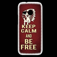 Coque HTC One Mini 2 Keep Calm and Be Free Rouge