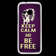 Coque HTC One Mini 2 Keep Calm and Be Free Violet