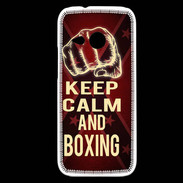 Coque HTC One Mini 2 Keep Calm and Boxing Rouge