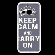 Coque HTC One Mini 2 Keep Calm and Carry on Gris
