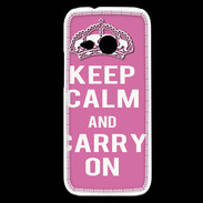 Coque HTC One Mini 2 Keep Calm and Carry on Rose