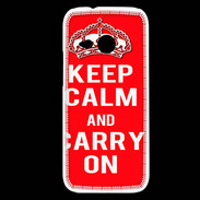 Coque HTC One Mini 2 Keep Calm and Carry on Rouge