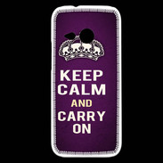 Coque HTC One Mini 2 Keep Calm and Carry on Violet