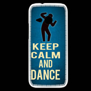 Coque HTC One Mini 2 Keep Calm and Dance Bleu