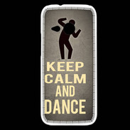 Coque HTC One Mini 2 Keep Calm and Dance Gris