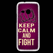 Coque HTC One Mini 2 Keep Calm and Fight Rose