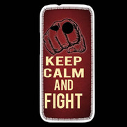 Coque HTC One Mini 2 Keep Calm and Fight Rouge