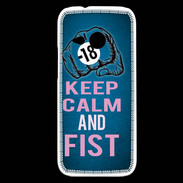 Coque HTC One Mini 2 Keep Calm and Fist BLeu