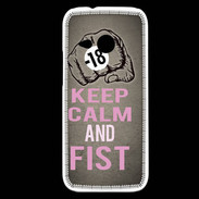 Coque HTC One Mini 2 Keep Calm and Fist Gris