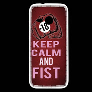 Coque HTC One Mini 2 Keep Calm and Fist Rouge