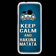 Coque HTC One Mini 2 Keep Calm and Hakuna Matata Bleu