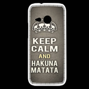Coque HTC One Mini 2 Keep Calm and Hakuna Matata Gris