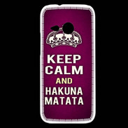 Coque HTC One Mini 2 Keep Calm and Hakuna Matata rose
