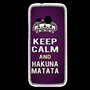 Coque HTC One Mini 2 Keep Calm and Hakuna Matata Violet