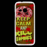 Coque HTC One Mini 2 Keep Calm and Kill Zombies Orange