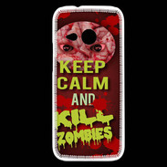 Coque HTC One Mini 2 Keep Calm and Kill Zombies Rouge