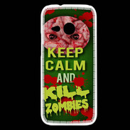Coque HTC One Mini 2 Keep Calm and Kill Zombies Vert
