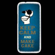 Coque HTC One Mini 2 Keep Calm and Make cake Bleu
