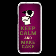 Coque HTC One Mini 2 Keep Calm and Make cake Rose