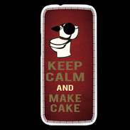 Coque HTC One Mini 2 Keep Calm and Make cake Rouge