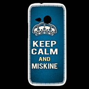 Coque HTC One Mini 2 Keep Calm and Miskine Bleu