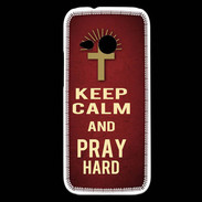 Coque HTC One Mini 2 Keep Calm and Pray Christian Rouge