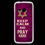 Coque HTC One Mini 2 Keep Calm and Pray jewish Rose
