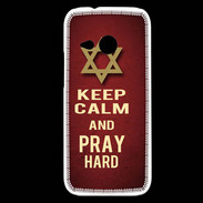 Coque HTC One Mini 2 Keep Calm and Pray jewish Rouge