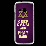 Coque HTC One Mini 2 Keep Calm and Pray jewish Violet
