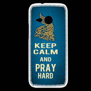 Coque HTC One Mini 2 Keep Calm and Pray Muslim Bleu