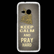 Coque HTC One Mini 2 Keep Calm and Pray Muslim Gris