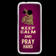 Coque HTC One Mini 2 Keep Calm and Pray Muslim Rose