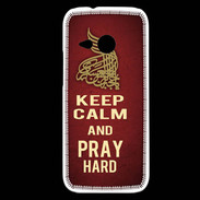 Coque HTC One Mini 2 Keep Calm and Pray Muslim Rouge