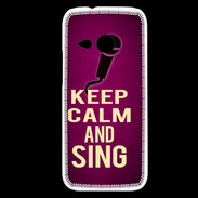 Coque HTC One Mini 2 Keep Calm and Sing Rose