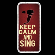 Coque HTC One Mini 2 Keep Calm and Sing Rouge