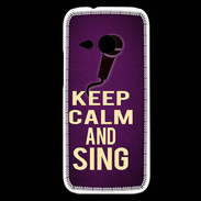 Coque HTC One Mini 2 Keep Calm and Sing Violet