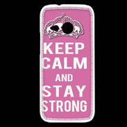 Coque HTC One Mini 2 Keep Calm and Stay strong Rose