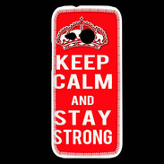 Coque HTC One Mini 2 Keep Calm and Stay strong Rouge