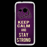 Coque HTC One Mini 2 Keep Calm and Stay strong Violet