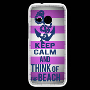 Coque HTC One Mini 2 Keep Calm and Think Beach Rose