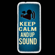 Coque HTC One Mini 2 Keep Calm and Up Sound Bleu