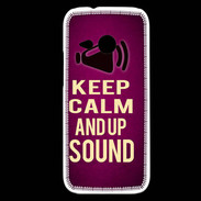 Coque HTC One Mini 2 Keep Calm and Up Sound Rose