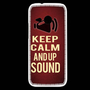 Coque HTC One Mini 2 Keep Calm and Up Sound Rouge